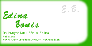 edina bonis business card